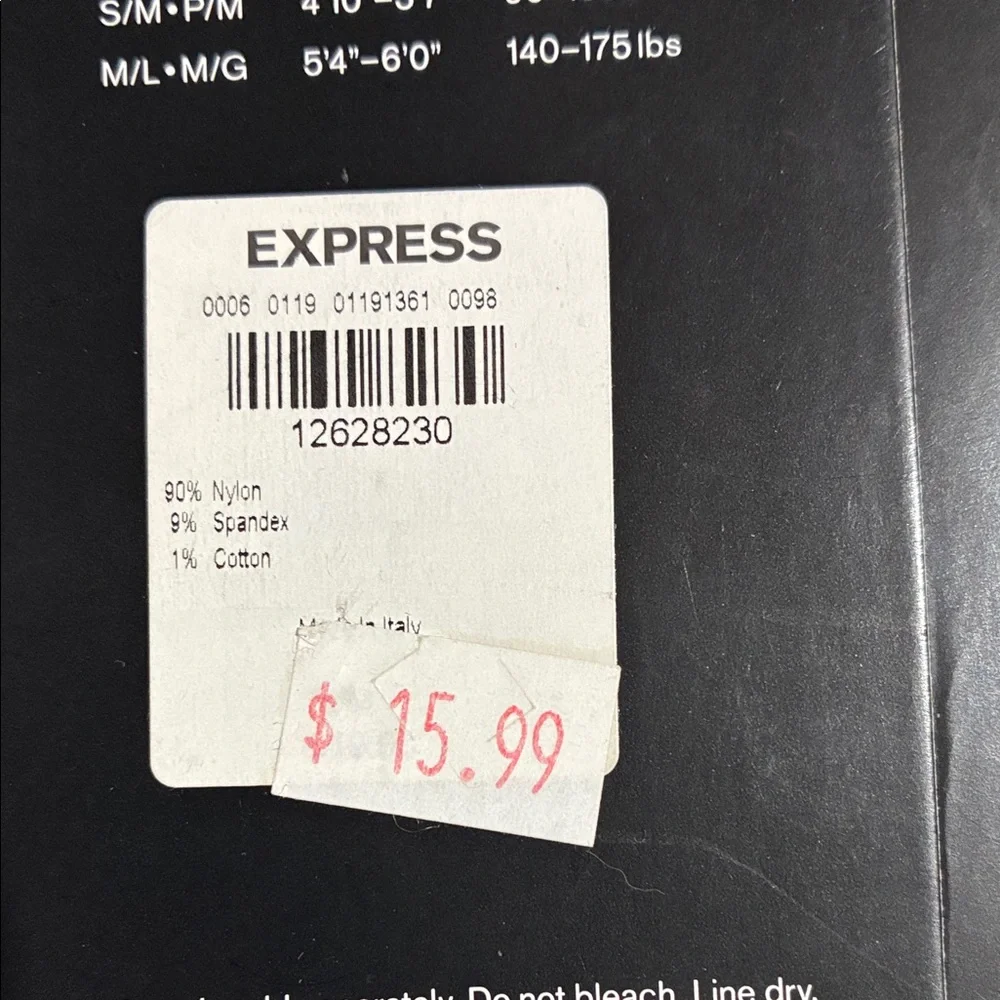 Express Women's Black & Teal Hosiery. NWT Size Small